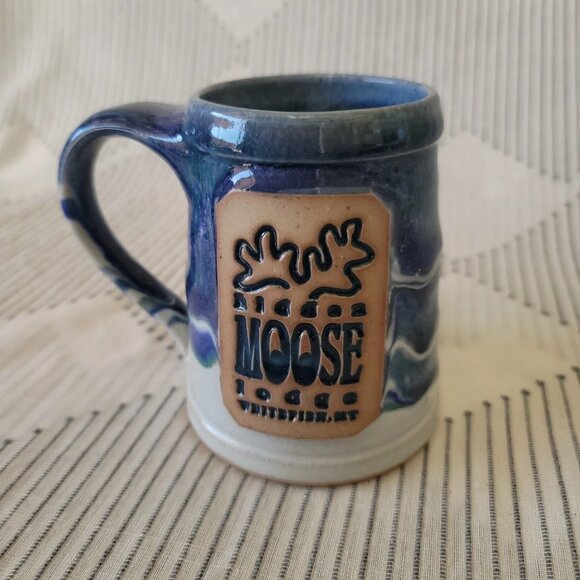 Whitefish Mt Pottery Hidden Moose Lodge Handmade Ceramic Coffee Mug - Picture 1 of 6